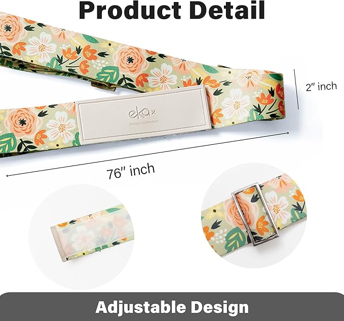 Luggage Straps for Suitcases,Adjustable Luggage Elastic Belt, Travel Essentials for Airport,Station, Vibrant Designs, (Enchanting Blossom)