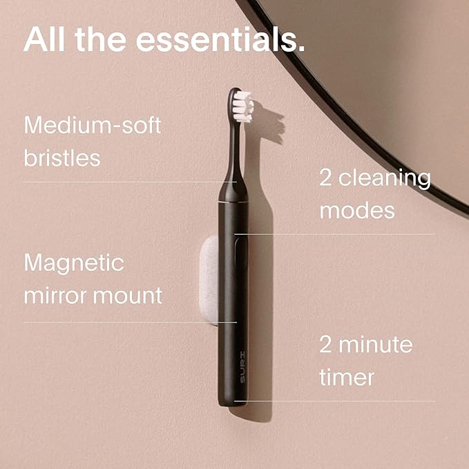 Sonic Electric Toothbrush with UV Travel Case - 40-Day Battery- Designed in California - Electric Toothbrushes Adults - Slim Travel Tooth Brush