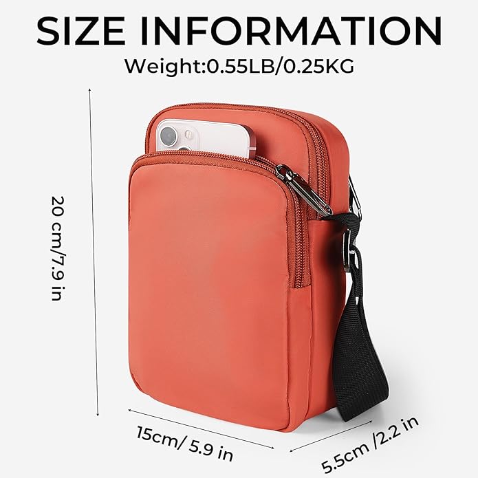 BROADREAM Small Crossbody Bag Men Women, Anti-Theft Crossbody Sling bags - Mini Shoulder Travel Bag for Hiking Sports