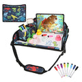 Kids Travel Tray for Airplane - Toddler Car Seat Table Tray, Road Trip Essentials for Boys & Girls, Carseat Lap Desk for Kids Road Trip Activities, Dinosaur