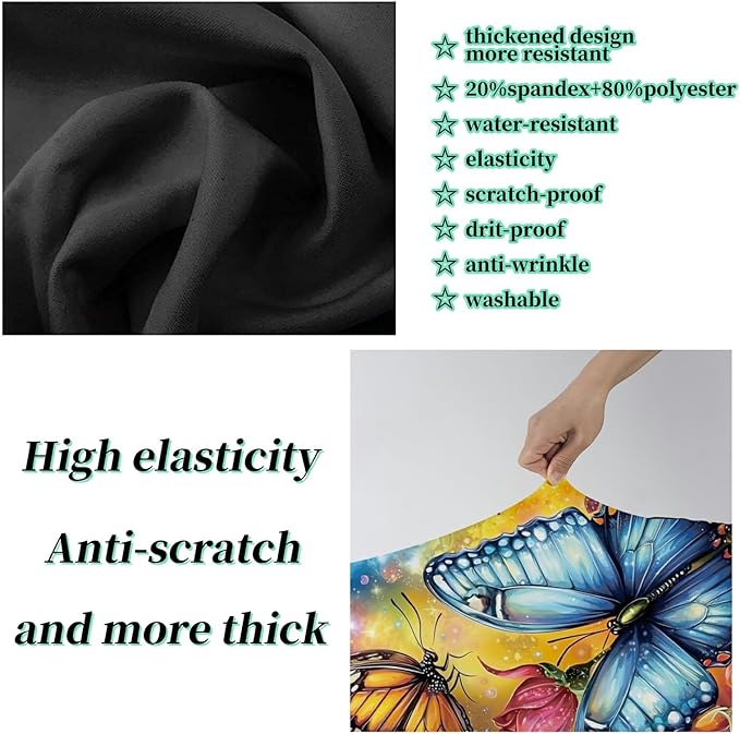 Luggage Cover Suitcase Protector + Tag, Colorful Rose Butterfly Travel Cover for 29-30 inch Luggage (XL) with Concealed Zipper, Washable Elastic Cloth, Dustproof, Anti-Scratch