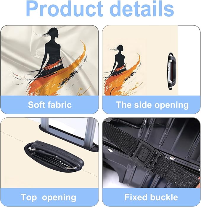 Luggage Cover Washable Suitcase Protector Anti-scratch Suitcase cover Fits 20-34 Inch Luggage (Girl-6, XL(32-34inch suitcase))