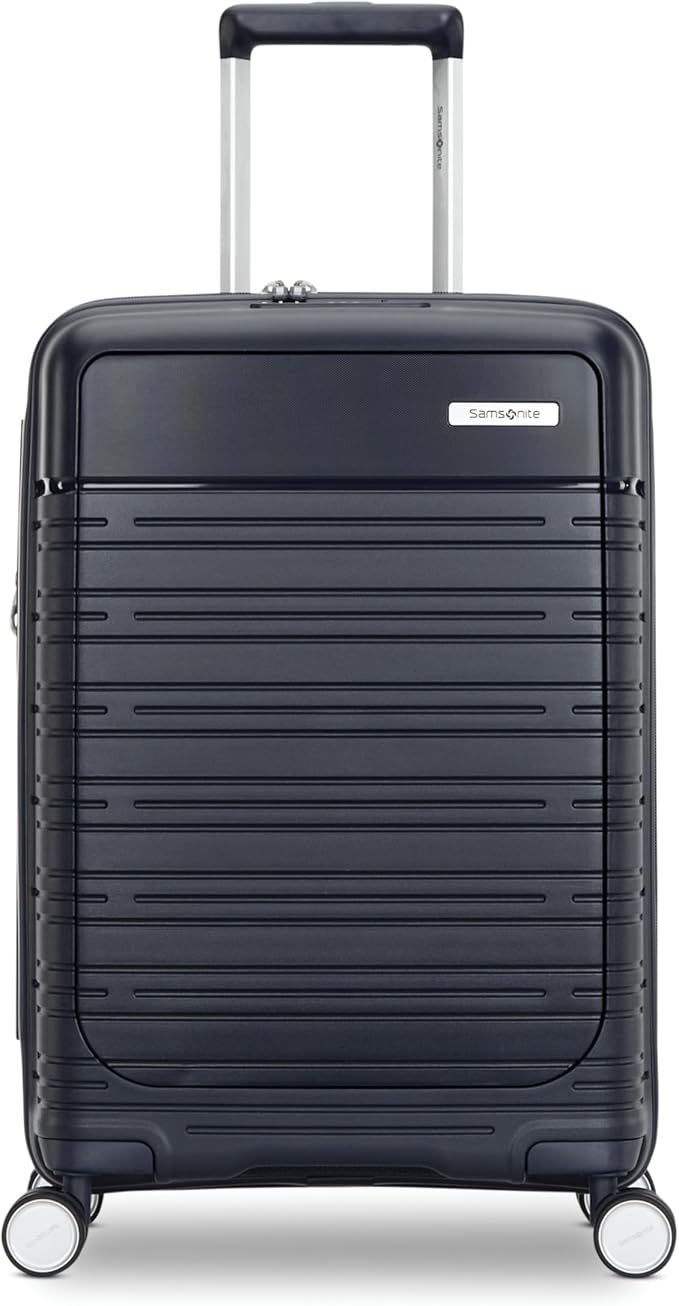 Samsonite Elevation Plus - Carry-On Hardside Luggage with QuickEntry™ Front Compartment - Scratch Resistant Polypropylene Shell, AirTag Holder, TSA Lock, Airline Approved - Midnight Blue