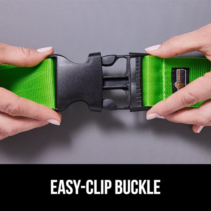 GORILLA GRIP Heavy Duty Adjustable Luggage Straps for Suitcases, Easy to Identify Travel Belt Connector Holds Suitcase Together, Extends Life of Bag, Strap Connects Two Bags, Accessories 2 Pack Green