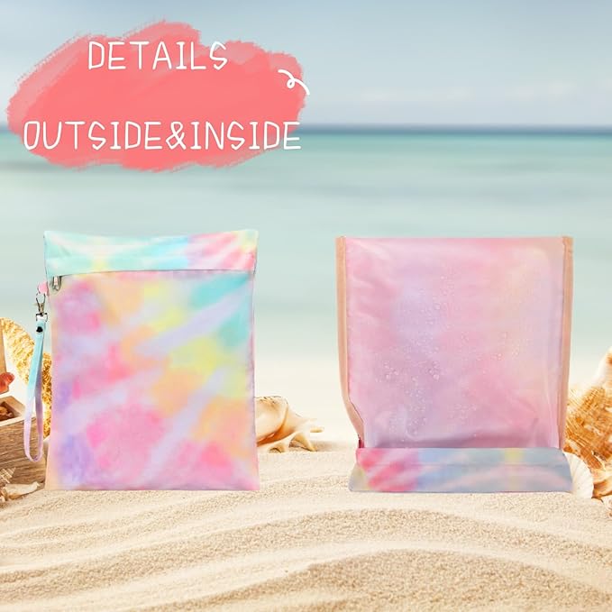 CAMTOP Waterproof Beach Tote Bag for Women Girls with Zipper Foldable Sandproof Pool Swim Bag Travel Carry On Gym