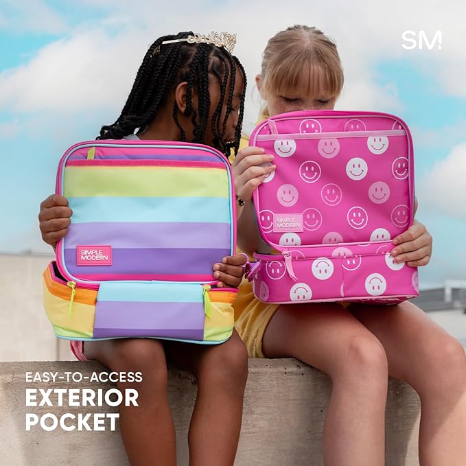 Simple Modern Peppa Pig Kids Lunch Box for School | Reusable Insulated Lunch Bag for Toddler, Girl, and Boy | Meal Containers with Exterior & Interior Pockets | Hadley Collection | Peppa Pig Bubbles
