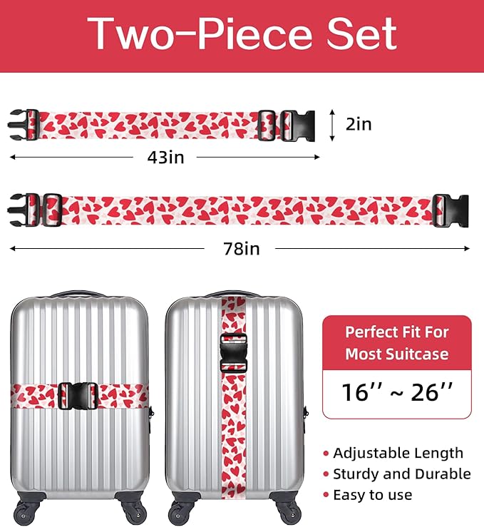 Luggage Straps for Suitcases Travel Belt Luggage Band Heavy Duty Traveling Luggage Identifier Cute Women Girls Unique Accesory,