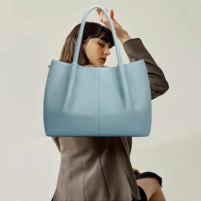 KKXIU Tote Bag for Women Vegan Leather Shoulder Purse Large Capacity Travel Bag