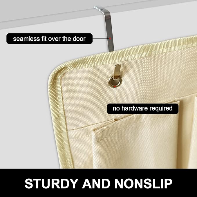 RV Shoe Pockets 10 Pockets Heavy Hanging Bedside Storage Organizer with Sturdy Hooks Storage Pockets Hangs on bed for Shoes Toys and Tool Accessories