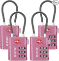 ANVIL TSA Approved Luggage Locks – High Security TSA008 Combination Travel Locks with Inspection Indicator for Suitcases and Backpacks. (4, Rose Purple)