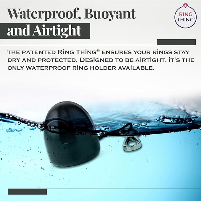 Ring Holder Keychain, Jewelry Organizer and Storage, Portable Waterproof Ring Holder, Pill Box Keychain Container, Gym Accessory, and Travel Ring Case (Black Onyx)