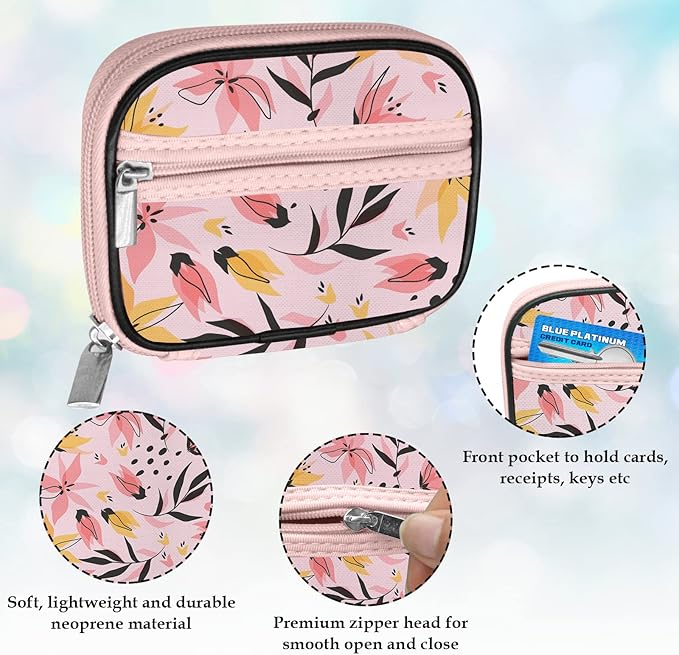 Serfeymi Weekly Travel Pill Organizer Pill Case for Purse with Removable 7 Day Pill Box, Fashionable Travel Medicine Organizer Pill Container for Medicine, Vitamin, Supplement - Pink 03