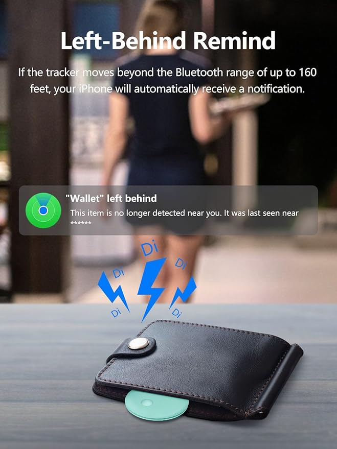 Tracker Tags, Item Finder Work with Apple Find My (iOS Only), Tracking Device Locator Smart Tag for Luggage, Keys, Wallet, Bike, Pets, Bags (Blue, 1 Pack)