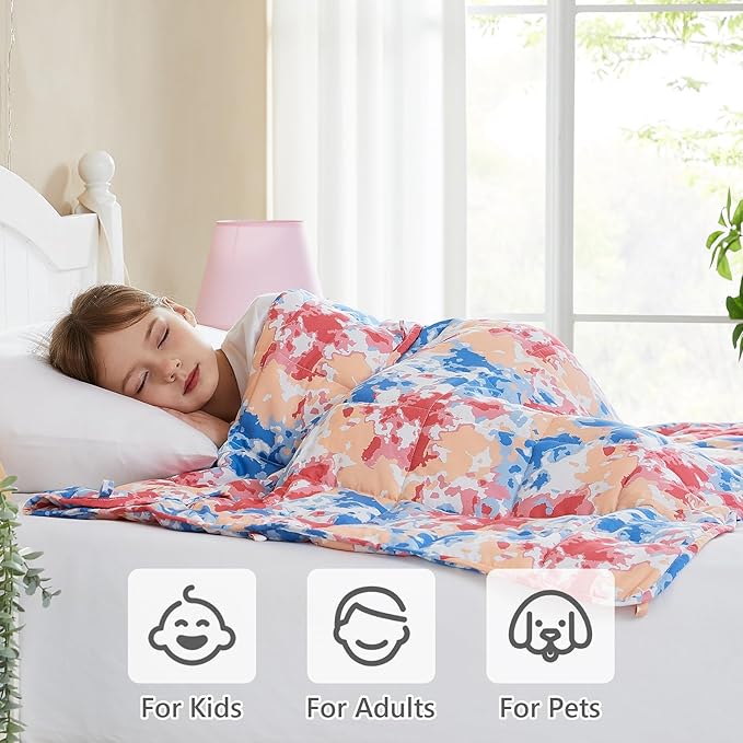 L'AGRATY Weighted Blanket - 36"x48" 5lbs Weighted Blanket Microfiber Material with Glass Beads Small Blanket for All-Season Summer Fall Winter Soft Thick Blanket