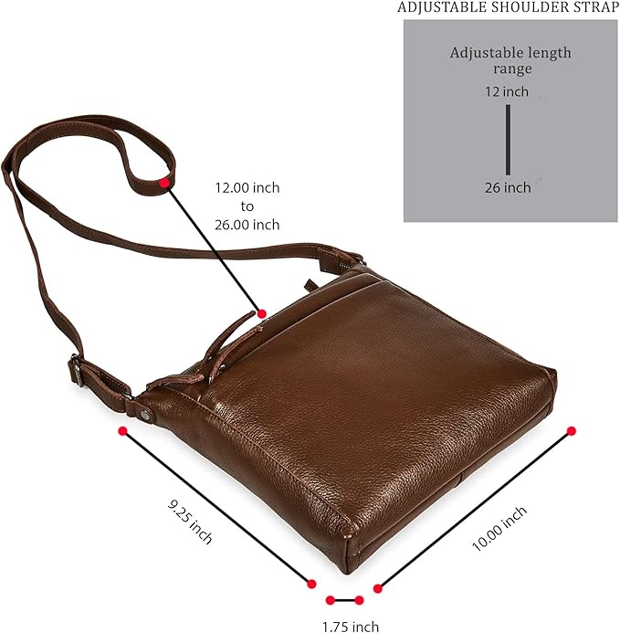 Small Soft Genuine Leather Crossbody Purse Women’s Sling Crossover Shoulder Travel Handbag with Triple Zipper