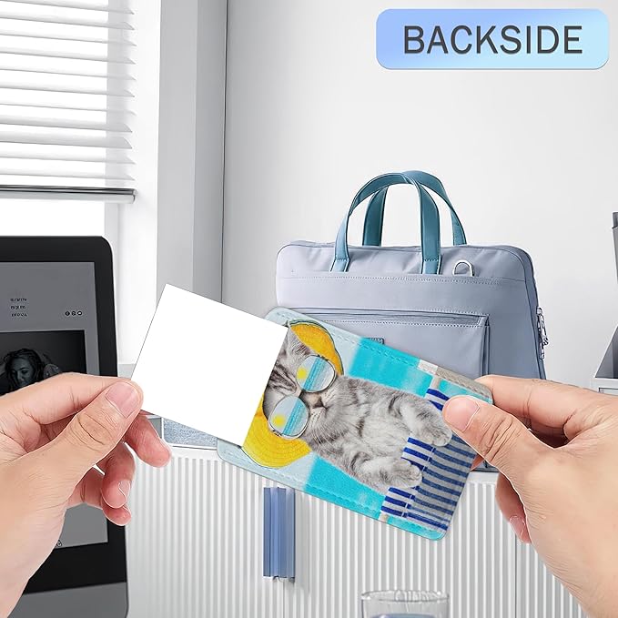 Luggage Tags for Suitcase,Cat Dog Sunglasses Beach Luggage Tags of Set 2 Leather Identifiers Privacy Cover with Stainless Steel Loop for Women Men Travel Bag Suitcase