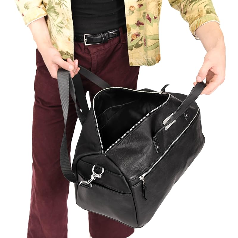 Handmade Leather Duffel Bag Luxury Duffle Bag Leather weekender Backpack for Men Full Grain Brown Leather TSA Approved- Lifetime Warrantee