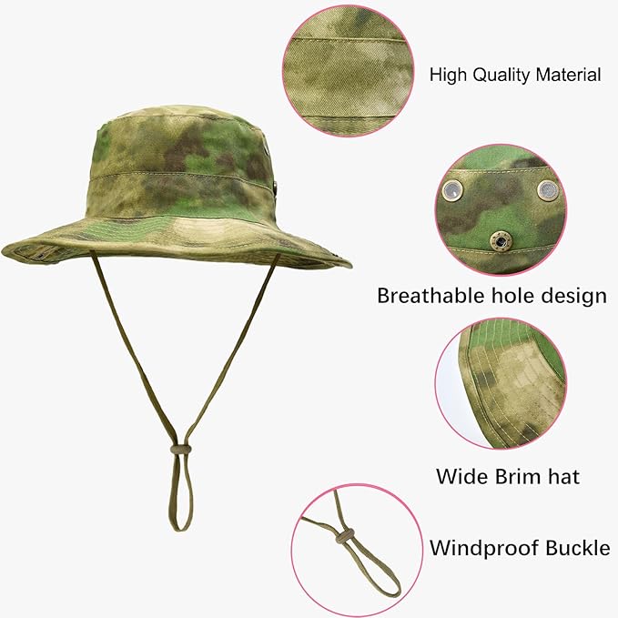 Sun Hats for Men Women Boonie Hat Foldable Fishing Hat UPF 50+ Bucket Hat for Fishing Hiking Garden Safari Beach
