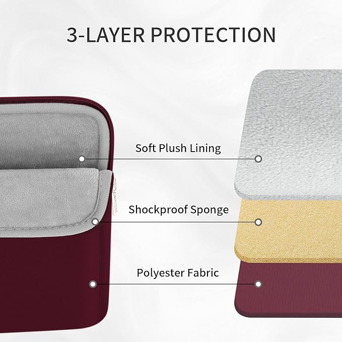 RAINYEAR Laptop Sleeve Case 13.3 Inch, Protective Portable Case with Front Pocket, Briefcase Handbag Laptop Bag Compatible with MacBook Air/Pro 13-13.3 inch, MacBook Pro 14 inch, Red
