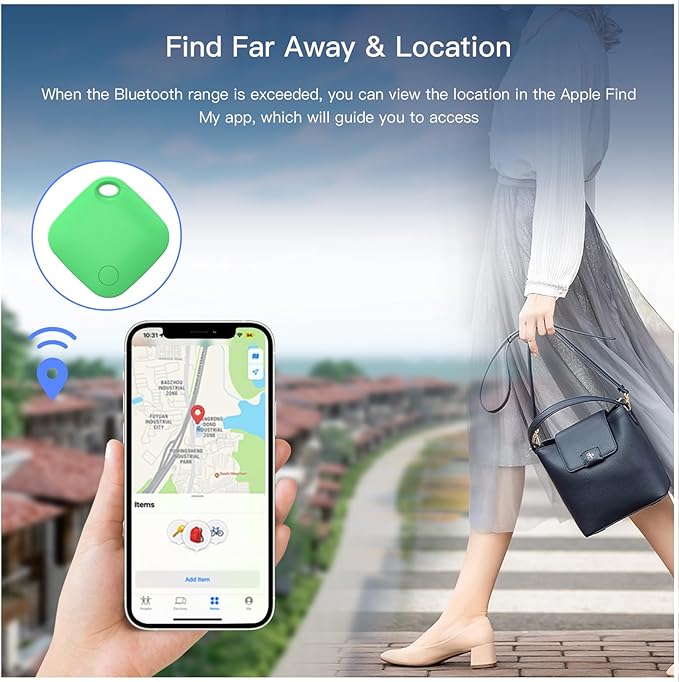 RSH Air Tracker Tag 4 Pack Bluetooth Luggage Tracker tag Locator Works with Apple Find My,Smart Tracker for Suitcase, Bag, Backpack, Wallet,Replaceable Battery Smart tag Item Finder