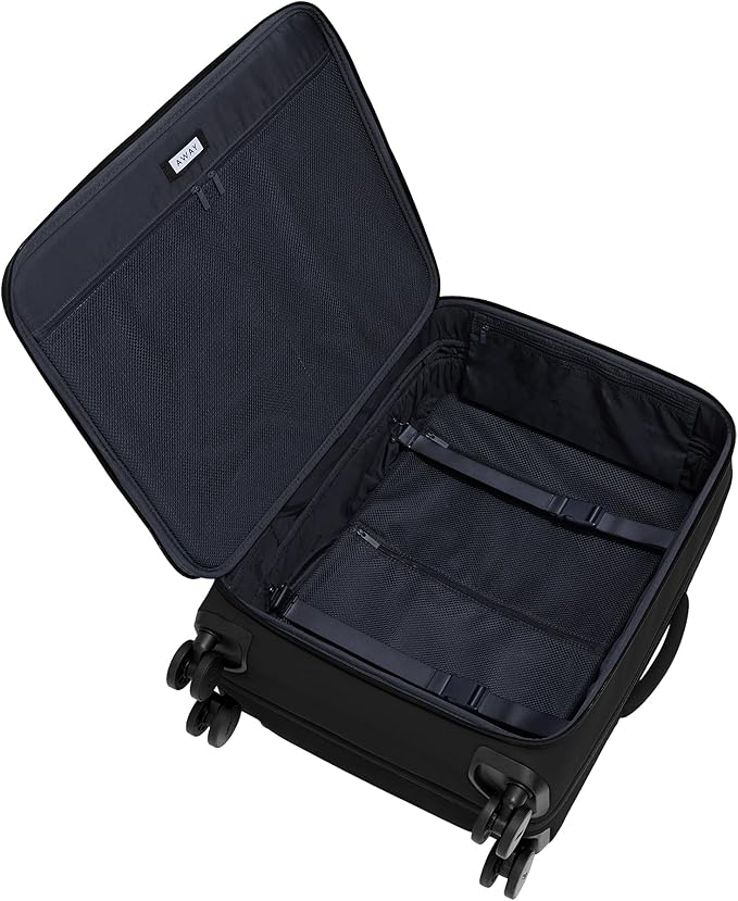 Away Softside Medium Checked Suitcase, 26 Inch Lightweight, Expandable Luggage For Men & Women, Durable Nylon Exterior, TSA Approved Lock, Idea1 For Trips 1-2 Weeks, Jet Black