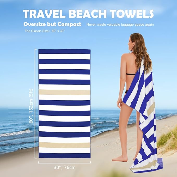 Your Choice Microfiber Quick Dry Sand-Free Beach Towel for Adults & Kids (67x35 Inch, 60x30 Inch) - Oversized, Compact, Lightweight, Absorben