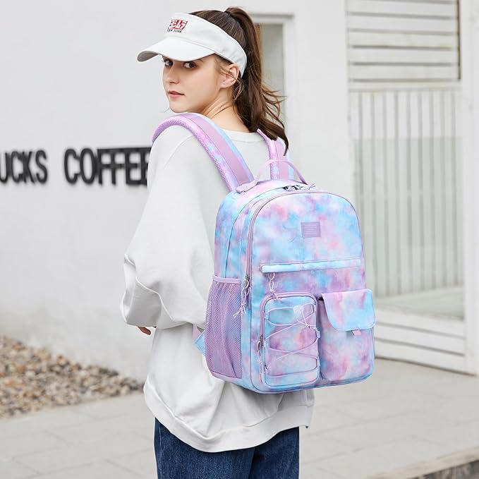 Lohol Galaxy Backpack for Kids Teen Girls, Casual Daypack with Anti Theft Pocket for Travel School (Galaxy C)