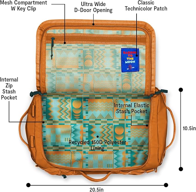 Baboon to the Moon Go-Bag Small 40L – Detachable Straps, Small Duffle Bag for Travel, Gym Bag for Women, Mens Travel Bag, Duffel Bags for Traveling, Travel Duffel Bags for Women (Caramel)