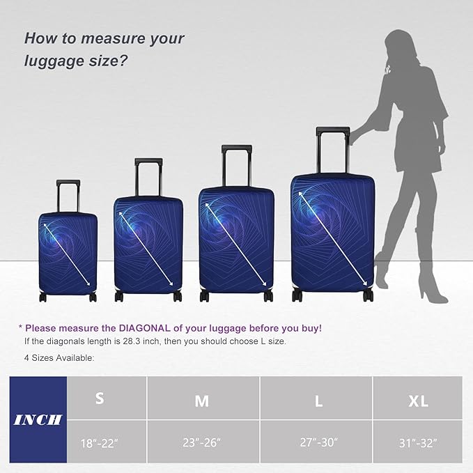 Explore Land Travel Luggage Cover Suitcase Protector Fits 18-22 Inch Case (Gyrotropic, S)