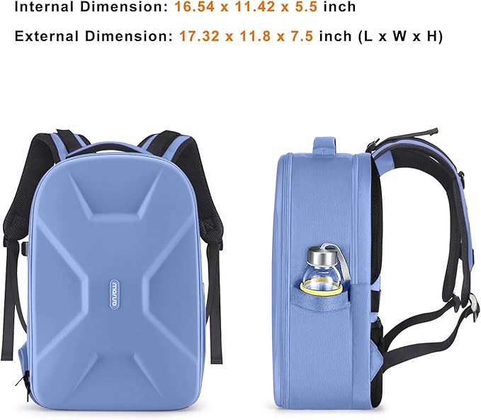 MOSISO Camera Backpack, DSLR/SLR/Mirrorless Photography Camera Bag 15-16 inch Waterproof Hardshell Case with Tripod Holder&Laptop Compartment Compatible with Canon/Nikon/Sony, Slate Blue