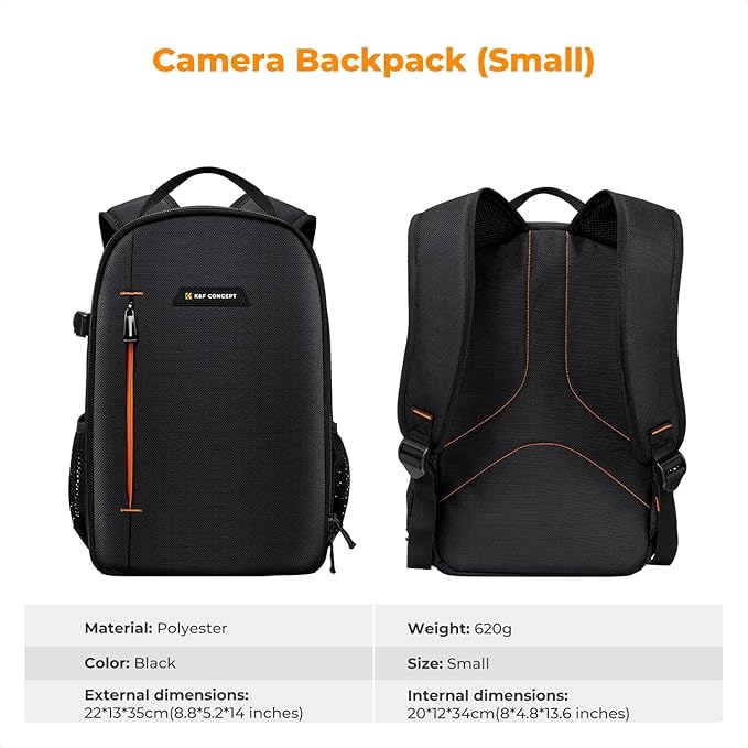K&F Concept Camera Backpack for Photographers Photography Camera Bag Multi-Functional Camera Bags for Men Women (10L)