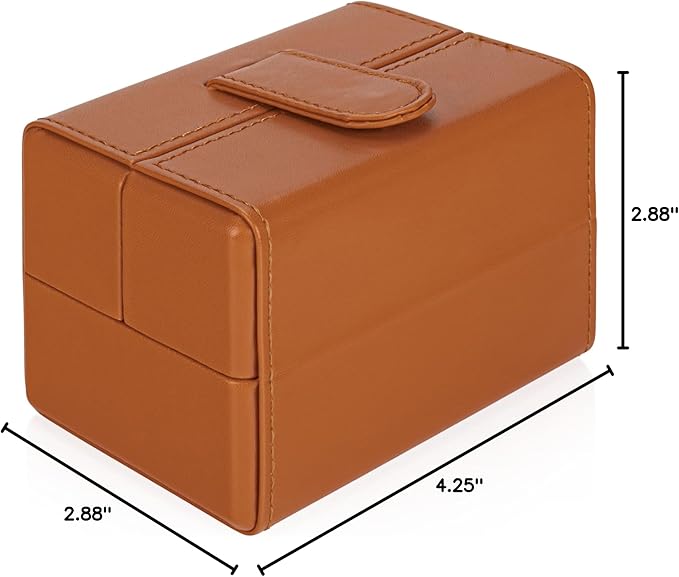 Single Travel Watch Case - Vintage Inspired - Exterior, Soft Microfiber Lining, Fits Up to 42mm Watches - Vegan Leather - Reliable Storage for Home or Travel