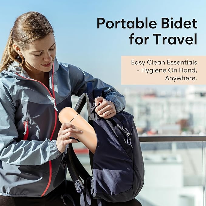 Easy@Home Portable Travel Bidet: Peri Bottle for Postpartum Care - Handheld Sprayer Kit with 380mL (12.8 oz) Capacity Bottle - Personal Hygiene Water Spray for Women & Men | BPA-Free | EPB-01 Brown