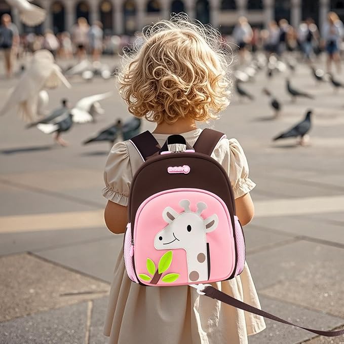 Padgene Toddler Harness Backpacks Safety Leash Kids Anti Lost Kindergarten Preschool Backpack Neoprene Lightweight Animal Schoolbag 3D Cartoon Dinasour Mini Travel Bag for Boys Girls Ages 3-5