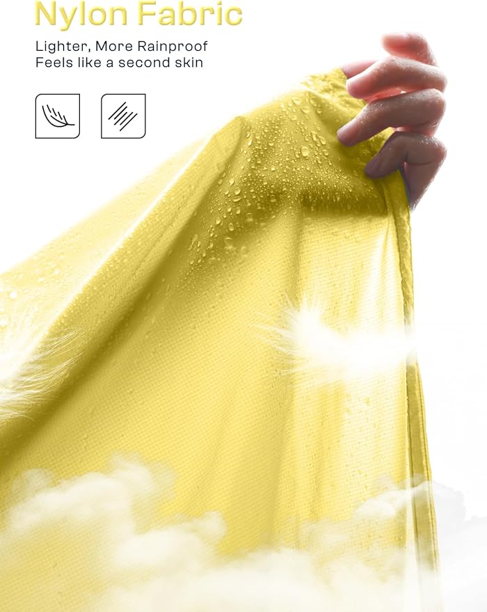 SaphiRose Extra Thick Hooded Rain Poncho Double Layer Waterproof Raincoat Jacket for Men Women Adults
