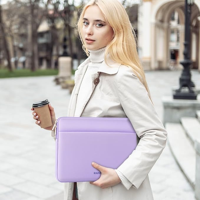 RAINYEAR Laptop Sleeve Case 11-13 Inch, Protective Portable Case with Front Pocket, Briefcase Computer Cover Laptop Bag Compatible with MacBook Air/Pro, HP, Dell, Lenovo, Acer, Purple
