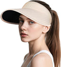 Sun Visor Hats for Women,UPF50+ Wide Brim Sun Hats Adjustable Foldable Beach Hats for Daily Travel