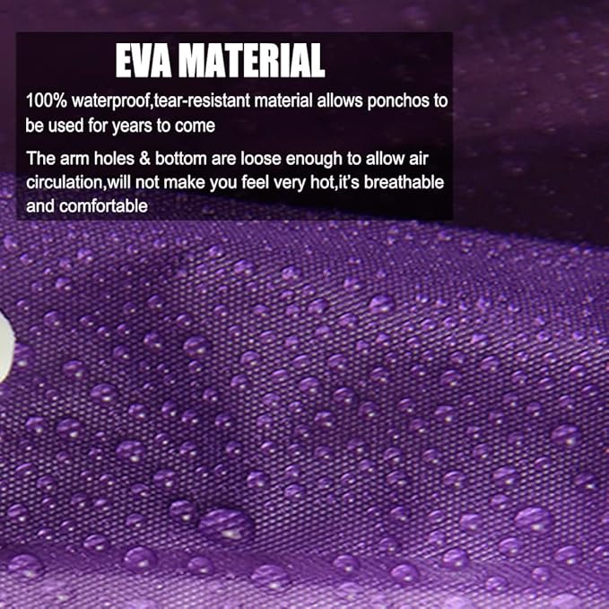 Rain Coats (2 Pack) - Reusable EVA Rain Ponchos for Adults Rain Jackets Raincoats for Men Women