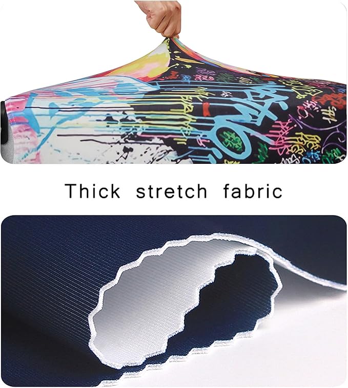 WUJIAONIAO Travel Luggage Cover Baggage Suitcase Cover Protector Skins 18-32 Inch (Graffiti A8, L (for 25-28 inch luggage))