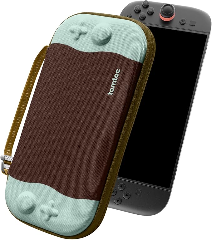 tomtoc Slim Carrying Case for Nintendo Switch 2 Model 2025, Odorless Felt Protective Hard Shell with 12 Game Card Slots, Portable Travel Storage Case with Original Patent and Military Grade Protection