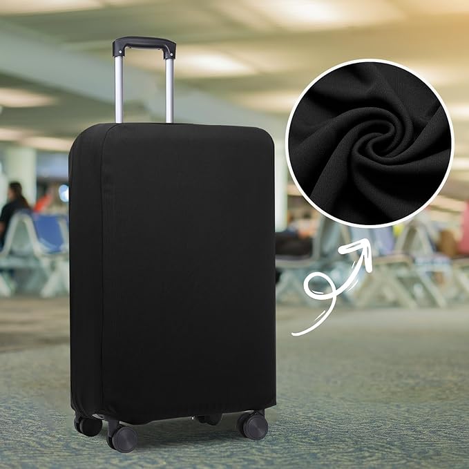 PATIKIL Luggage Cover, Suitcases Covers Elastic Carry on Cover Protector Washable Scratch-Resistant Fits 19-21 Inch Luggage for Travel Business Trips, Black