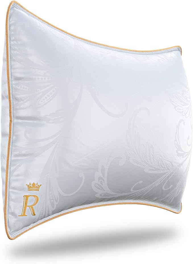 Royal Therapy Pillows King Size Set of 2, Down Alternative Bed Pillows, Adjustable King Size, Jacquard Cotton, for All Sleepers, Side Sleeper Pillow, 2 Pack