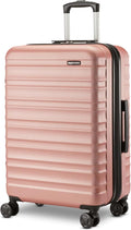 Amazon Basics 26" Hardside Medium Checked Luggage, Hardshell Suitcase With Wheels, Expandable For Up to 15% More Space, With Scratch-Resistant Surface, Four Multi-directional Wheels, Rose Gold