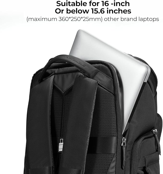 K&F CONCEPT Camera bags Waterproof 25L Large Capacity Camera Case with Raincover Camera Case 15.6 Inch Laptop Compartment Compatible with Canon/Nikon/Sony/DJI Mavic Drone Travel Camera Backpack