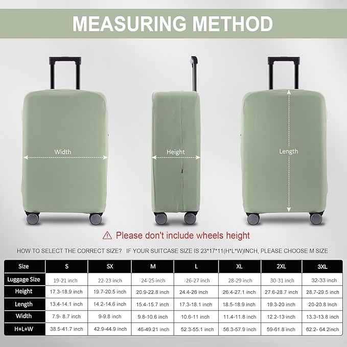 Travel Luggage Cover Suitcase Protector Scratch-Resistant Fit 19-31 Inch Suitcase, Not Included Suitcase (Cyan, XL(28-29 inch))
