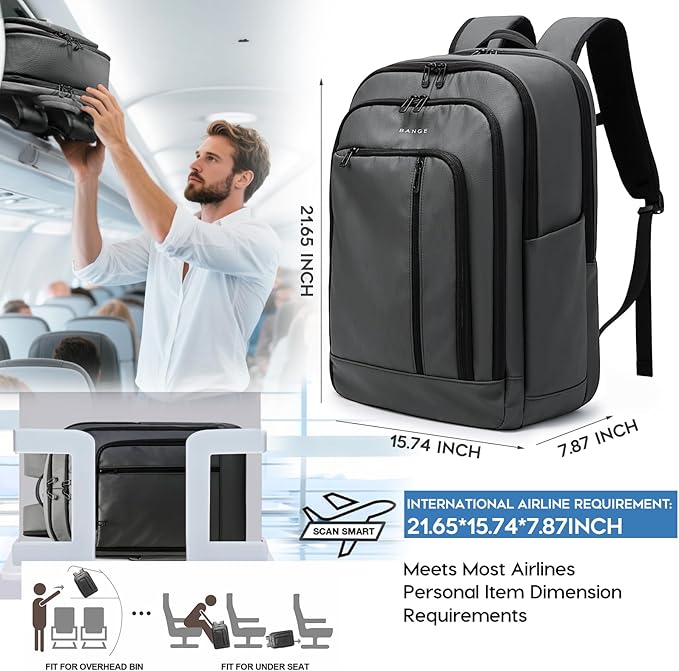 BANGE 28L Everyday Carry Backpack – Fits 15.6 Inch Laptop, Waterproof & Durable Lightweight Pack for Travel, Work, Hiking, and Commuting – Men & Women