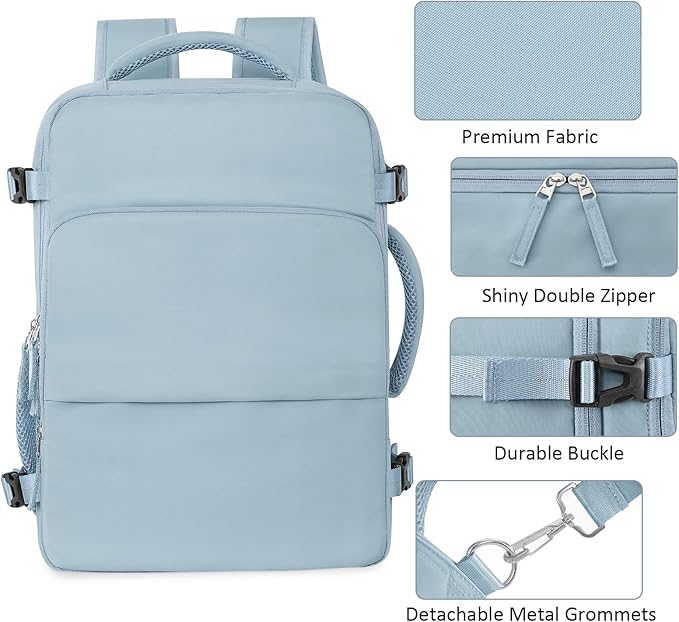 Travel Backpack for Women Men,Travel Laptop Backpack w/USB Charging Port, Waterproof Travel Backpack Carry On Flight Approved,Weekender Business Hiking Bag,Laptop Backpack 17 inch