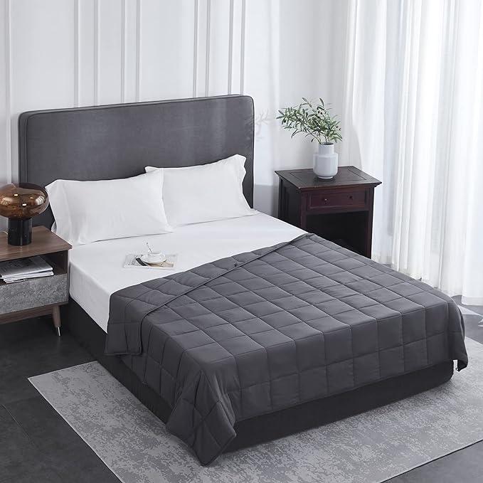 Weighted Blanket 17lbs 60"x80" Cooling Breathable Heavy Blanket Microfiber Material with Glass Beads Big Blanket for Adult All-Season Summer Fall Winter Soft Thick Comfort Blanket