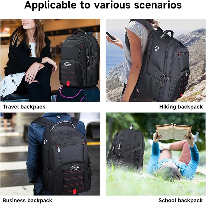 18.4 Inch Travel Laptop Backpack,Extra Large Backpack, Laptop Backpack for Men, 55L Water Resistant TSA Airline Approved Business Work College School Computer Bag with USB Port