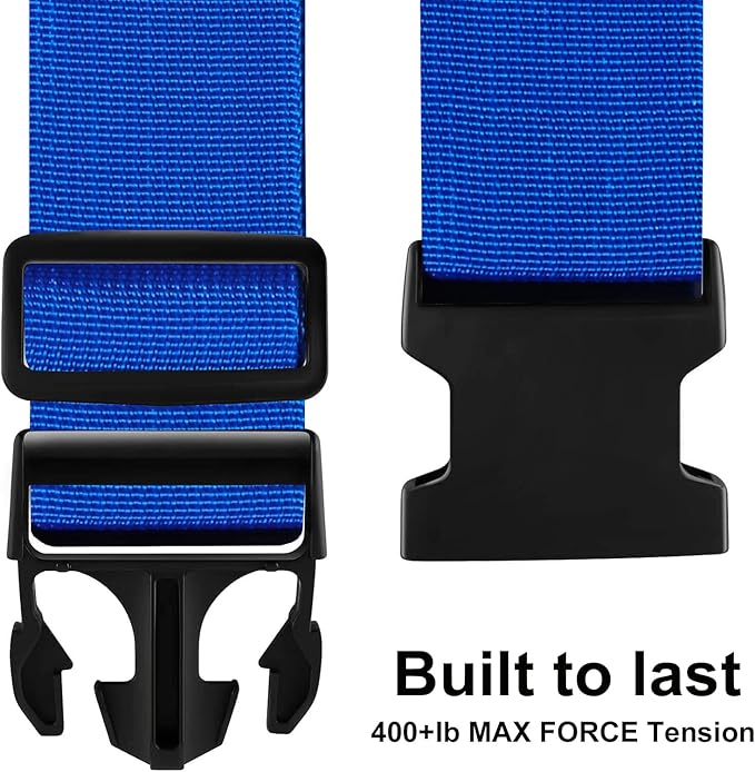 Luggage Straps for Suitcases TSA Approved-2 Pack Bright Personalized Luggage Belt Strap for Suitcase/Carry On Bag Luggage Accessories for Travel (Blue)